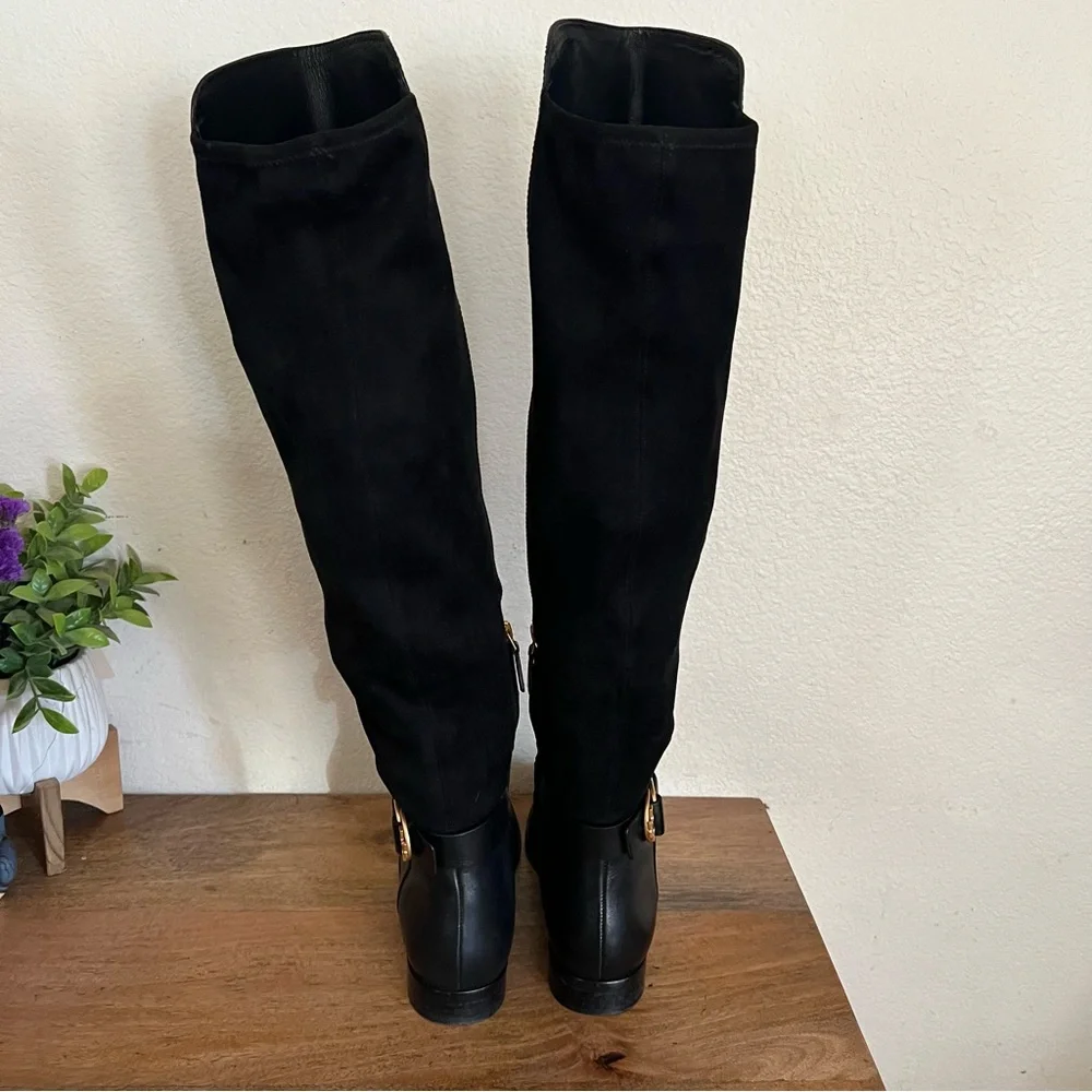 Tory Burch Marsden Over The Knee Black Leather Boots Size 9M